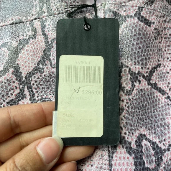 Tenax leather pant snake print